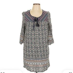 Flying Tomato Geometric Dress with Red and Blue Accents